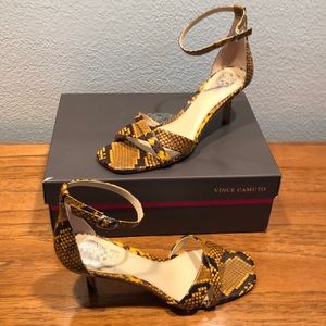 NWT Vince Camuto Python Sandal Heels